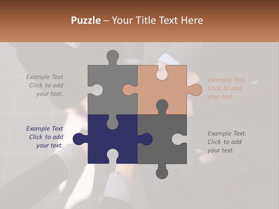 A Group Of Business People Stacking Their Hands Together PowerPoint Template