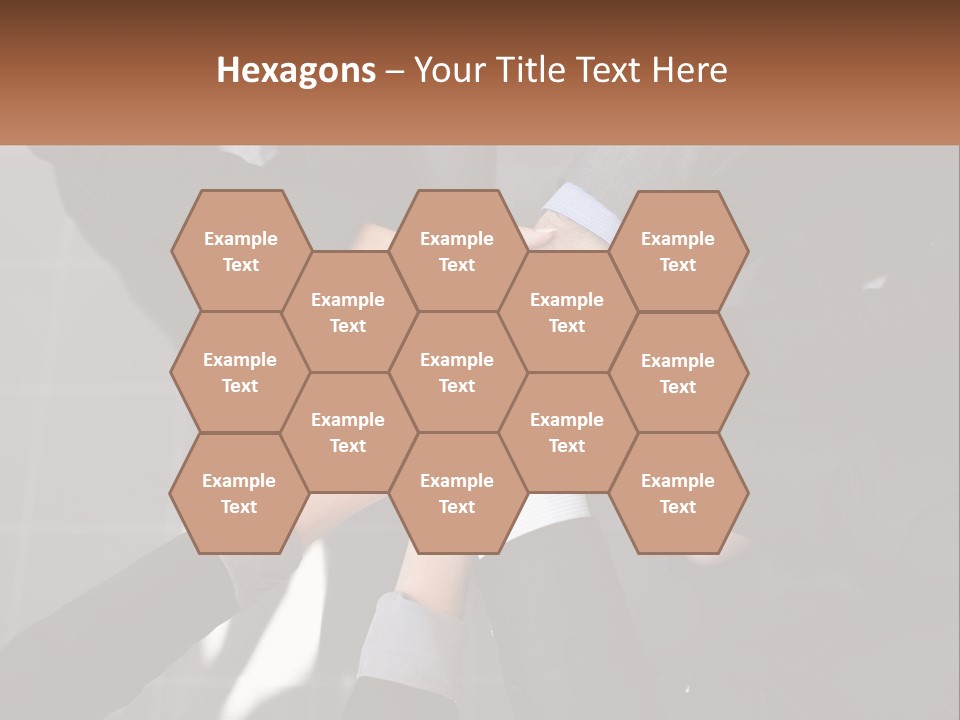 A Group Of Business People Stacking Their Hands Together PowerPoint Template