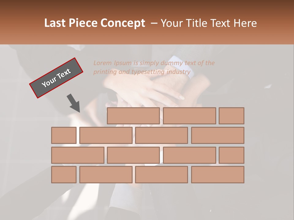 A Group Of Business People Stacking Their Hands Together PowerPoint Template