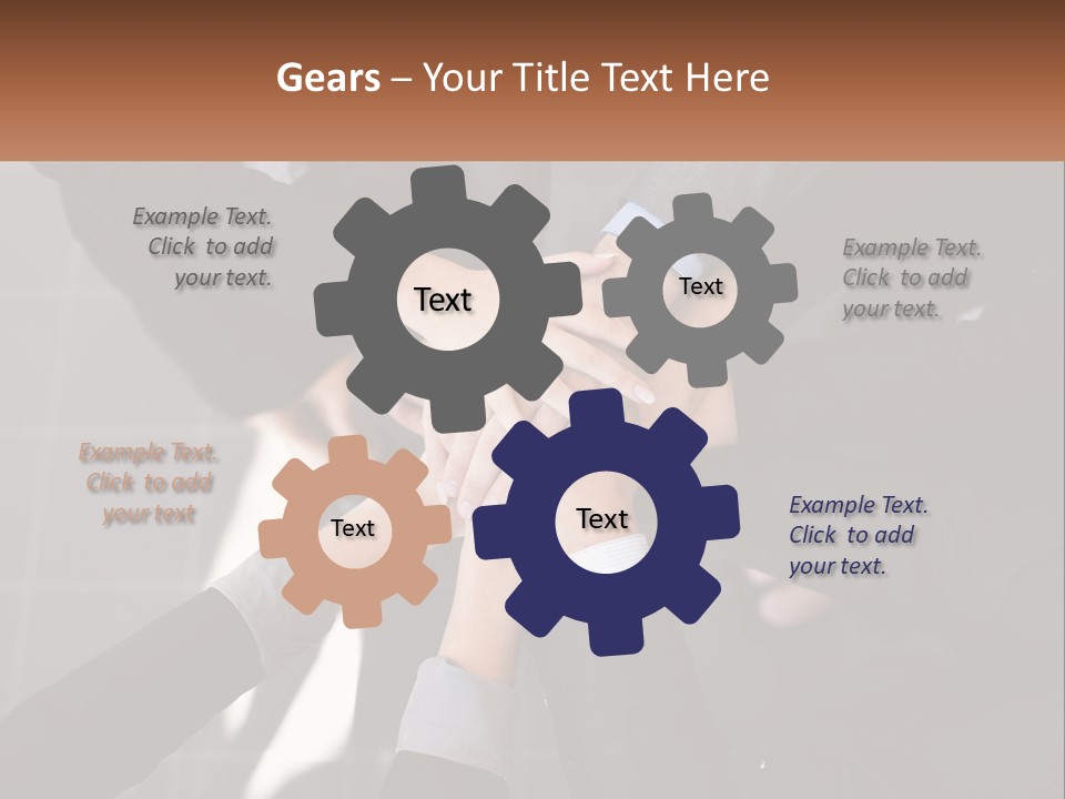 A Group Of Business People Stacking Their Hands Together PowerPoint Template