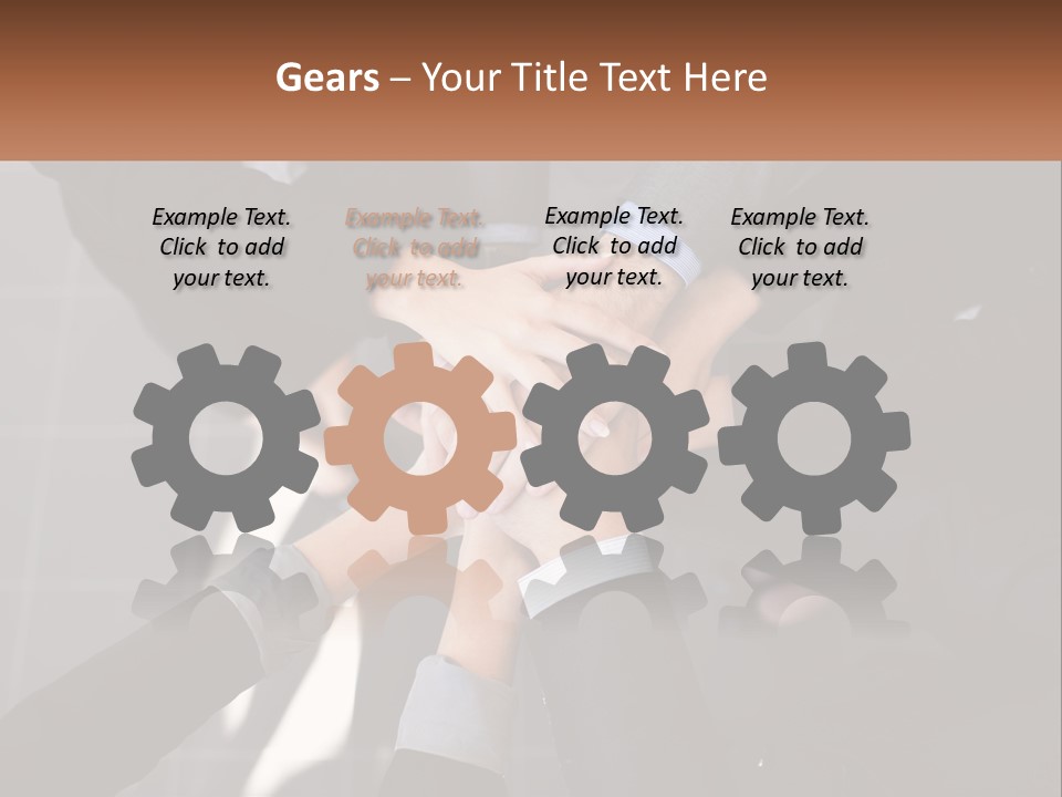 A Group Of Business People Stacking Their Hands Together PowerPoint Template