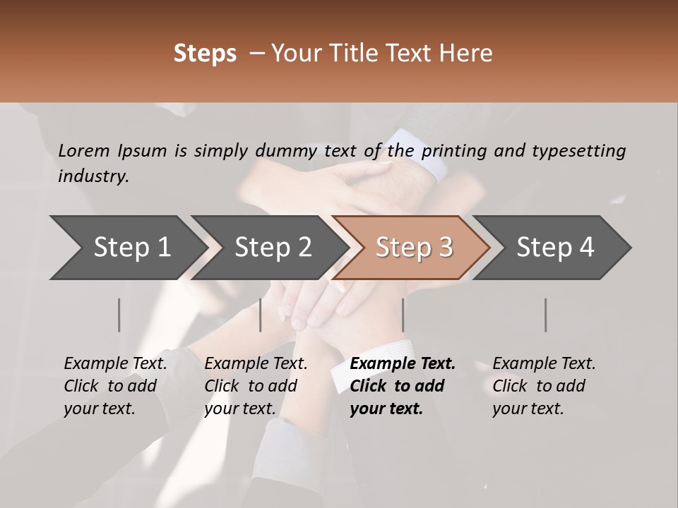 A Group Of Business People Stacking Their Hands Together PowerPoint Template