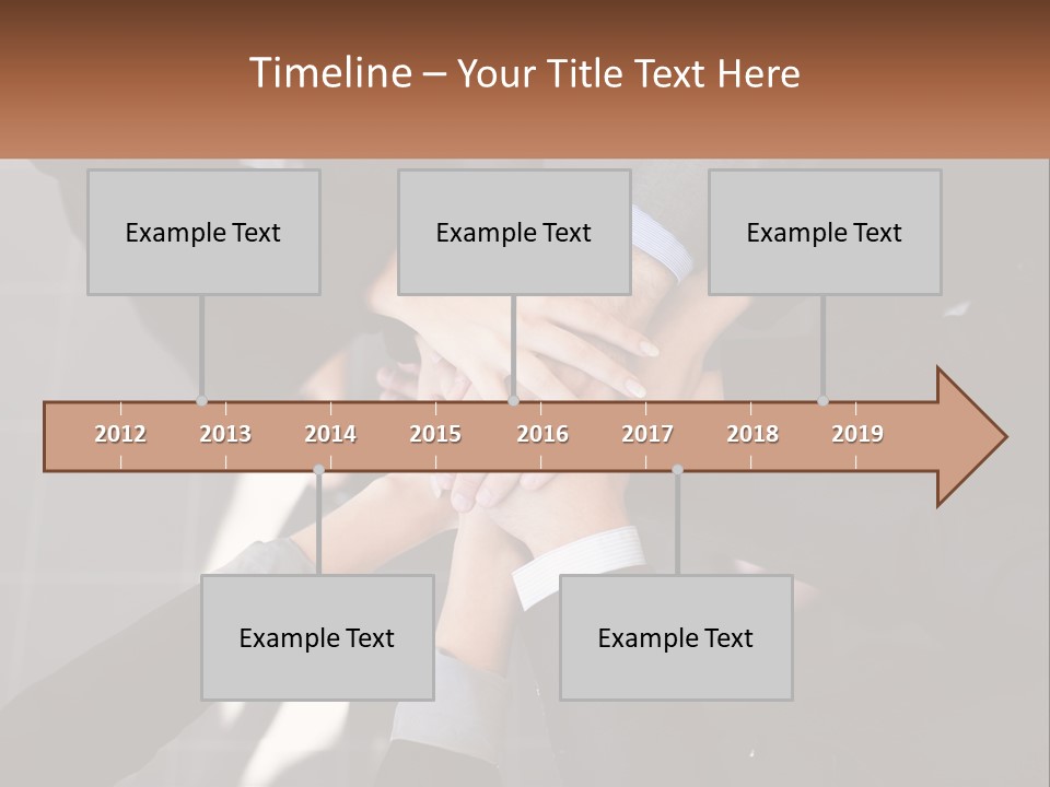 A Group Of Business People Stacking Their Hands Together PowerPoint Template