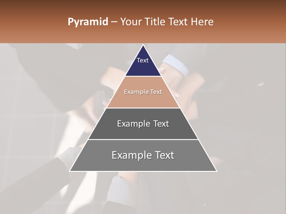 A Group Of Business People Stacking Their Hands Together PowerPoint Template