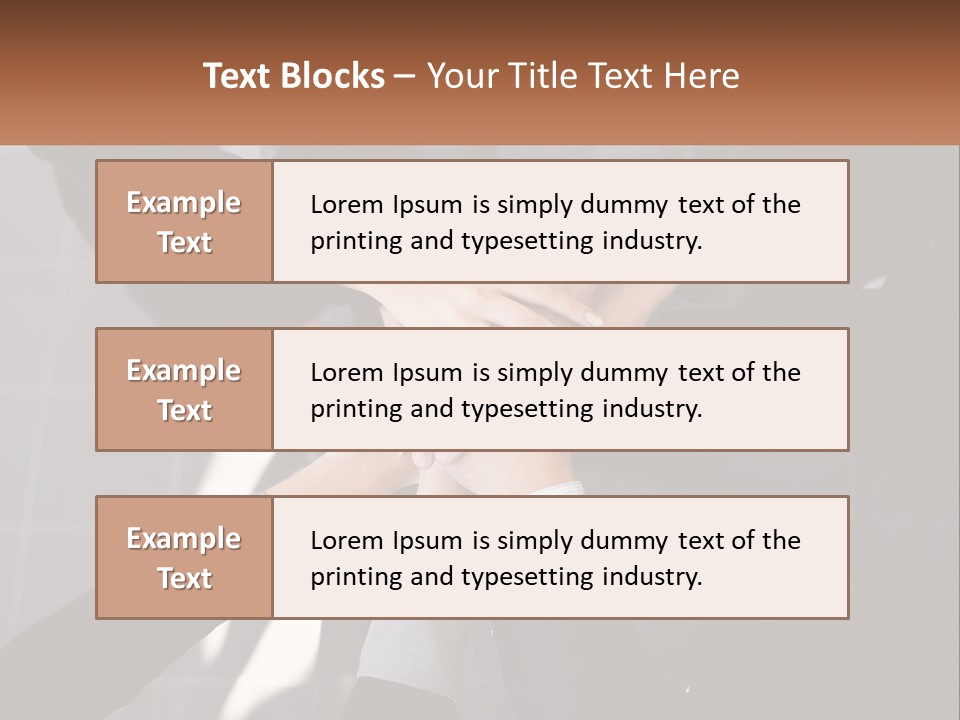A Group Of Business People Stacking Their Hands Together PowerPoint Template