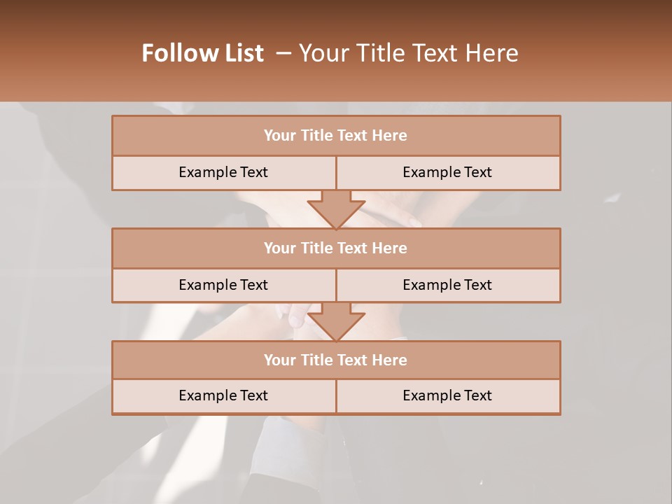 A Group Of Business People Stacking Their Hands Together PowerPoint Template