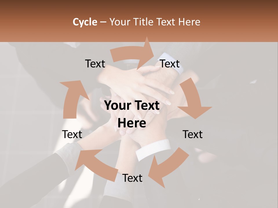 A Group Of Business People Stacking Their Hands Together PowerPoint Template