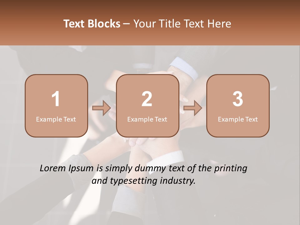 A Group Of Business People Stacking Their Hands Together PowerPoint Template