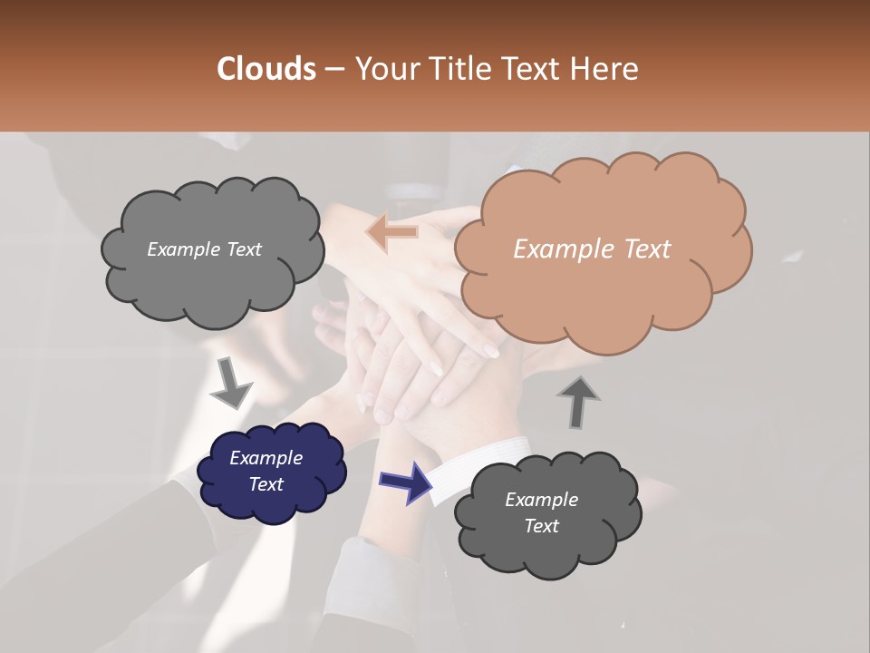 A Group Of Business People Stacking Their Hands Together PowerPoint Template