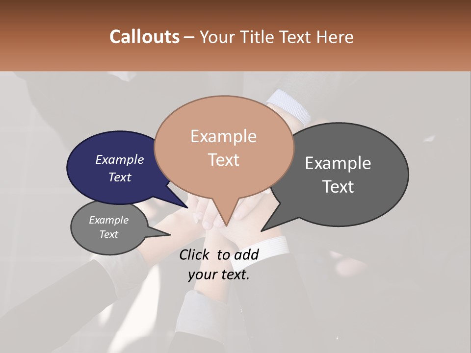 A Group Of Business People Stacking Their Hands Together PowerPoint Template