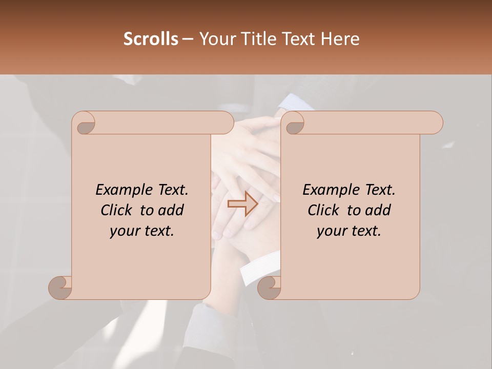 A Group Of Business People Stacking Their Hands Together PowerPoint Template