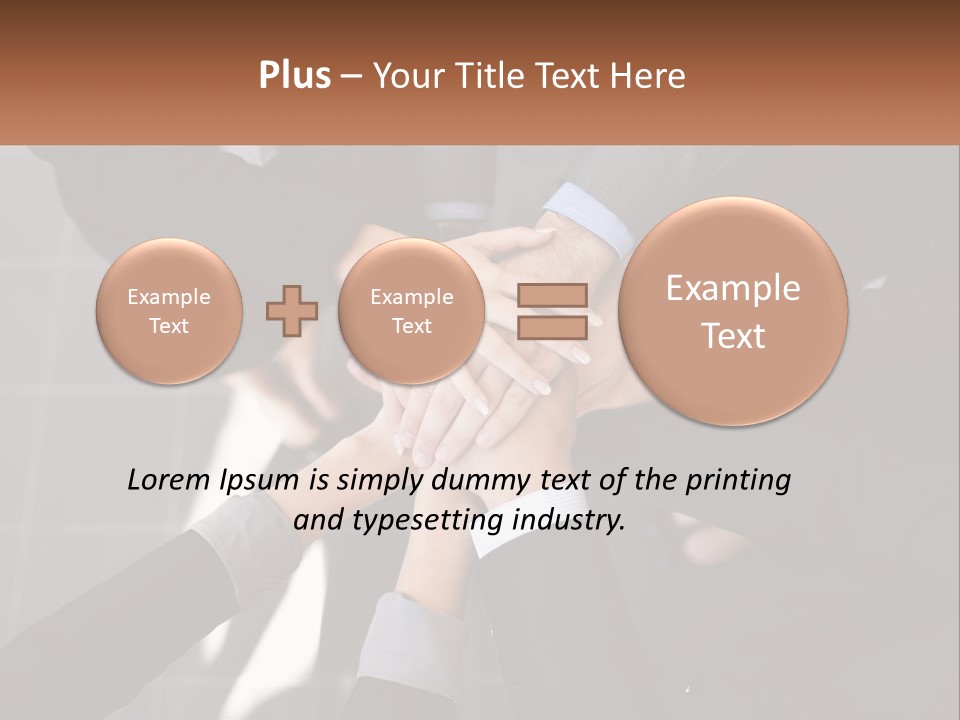 A Group Of Business People Stacking Their Hands Together PowerPoint Template