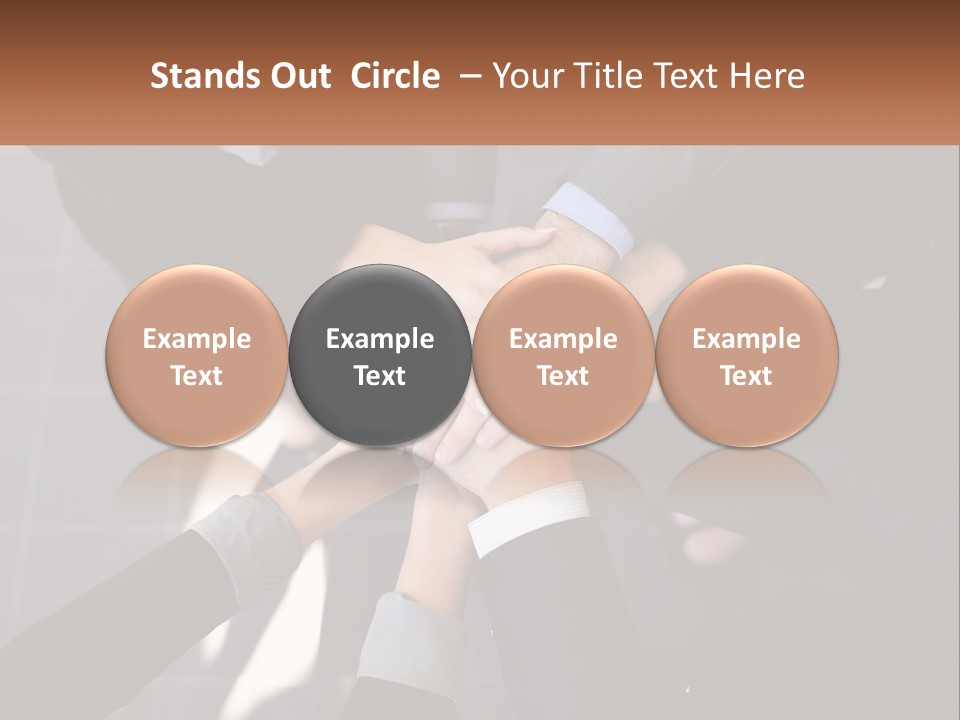 A Group Of Business People Stacking Their Hands Together PowerPoint Template