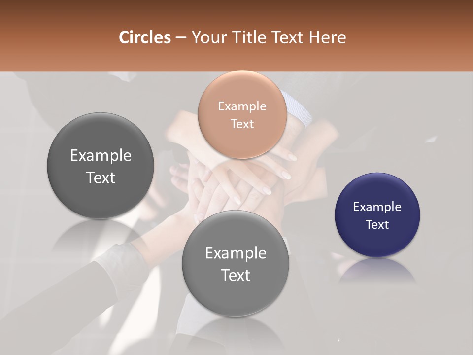 A Group Of Business People Stacking Their Hands Together PowerPoint Template