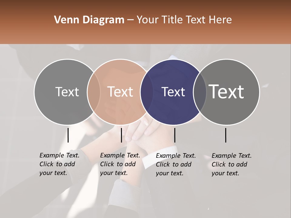 A Group Of Business People Stacking Their Hands Together PowerPoint Template