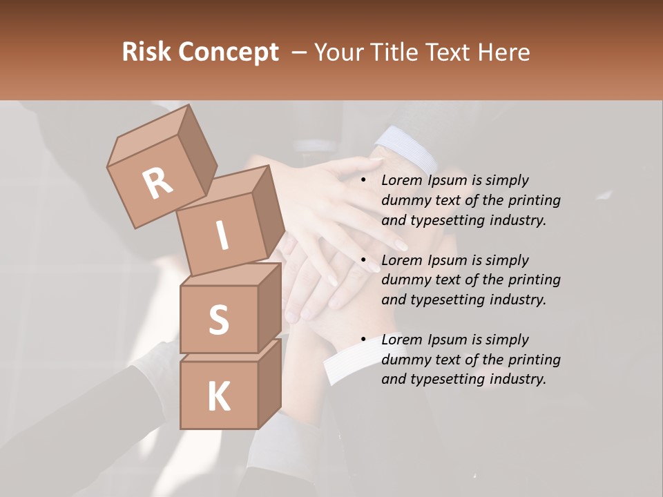 A Group Of Business People Stacking Their Hands Together PowerPoint Template