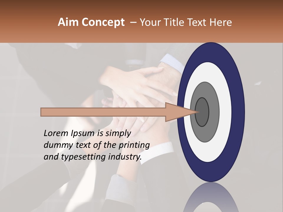 A Group Of Business People Stacking Their Hands Together PowerPoint Template