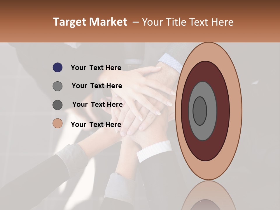A Group Of Business People Stacking Their Hands Together PowerPoint Template