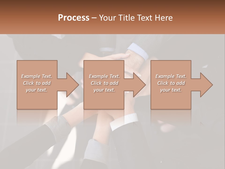 A Group Of Business People Stacking Their Hands Together PowerPoint Template