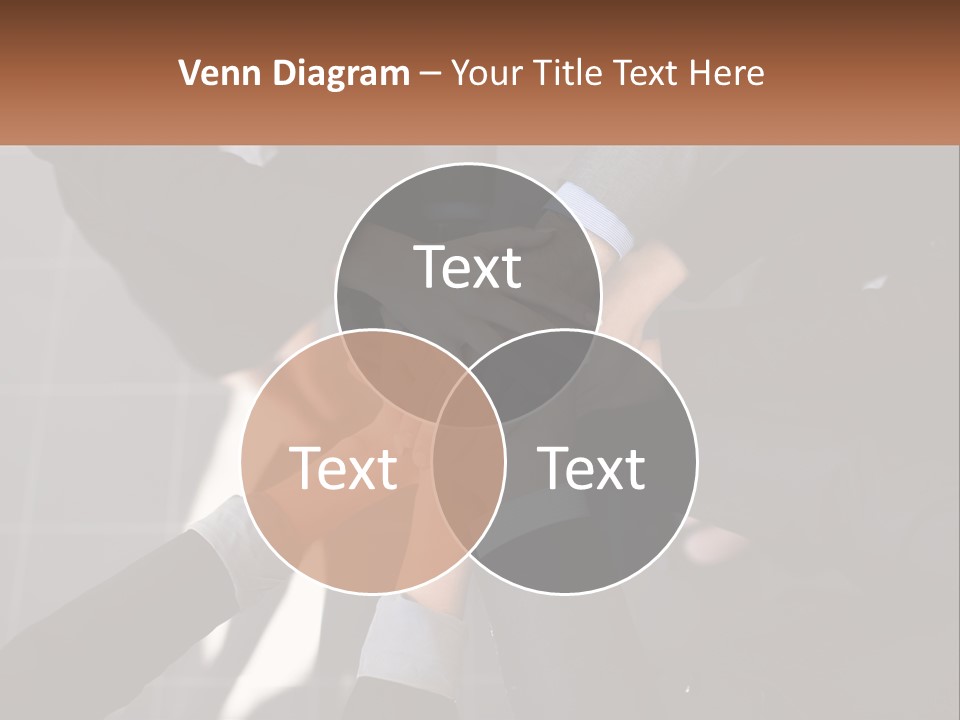 A Group Of Business People Stacking Their Hands Together PowerPoint Template