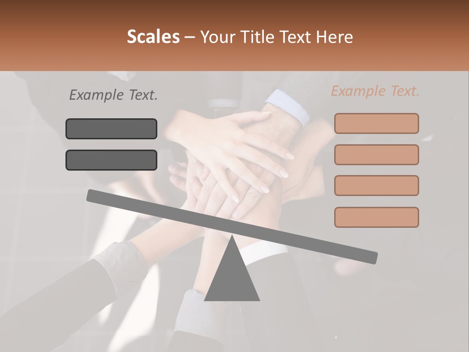 A Group Of Business People Stacking Their Hands Together PowerPoint Template
