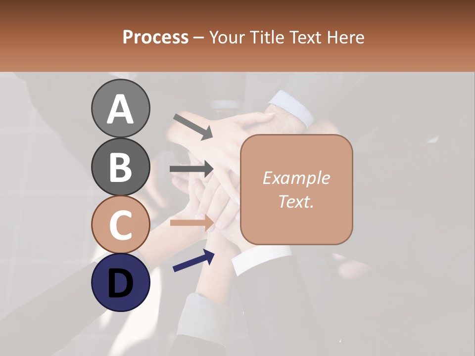 A Group Of Business People Stacking Their Hands Together PowerPoint Template