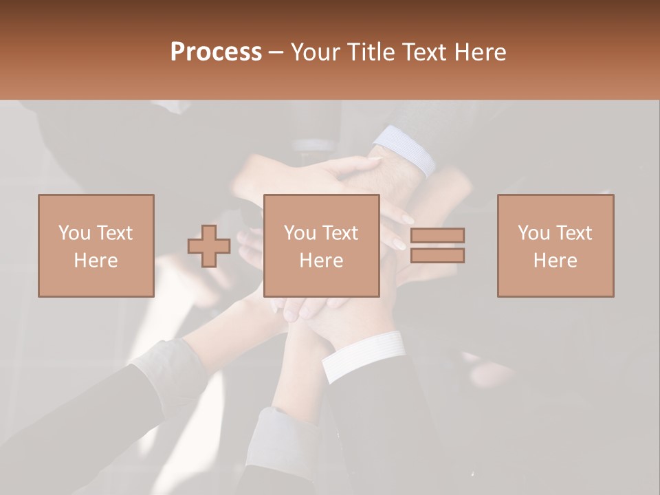 A Group Of Business People Stacking Their Hands Together PowerPoint Template