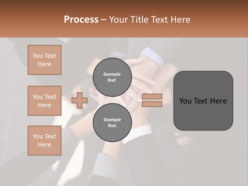 A Group Of Business People Stacking Their Hands Together PowerPoint Template