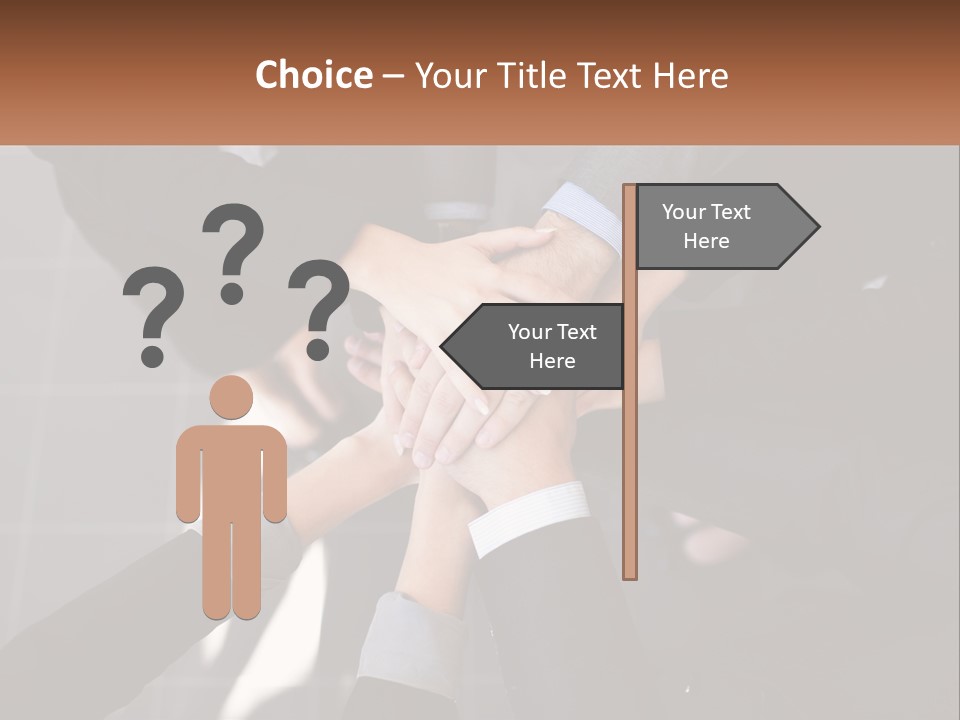 A Group Of Business People Stacking Their Hands Together PowerPoint Template