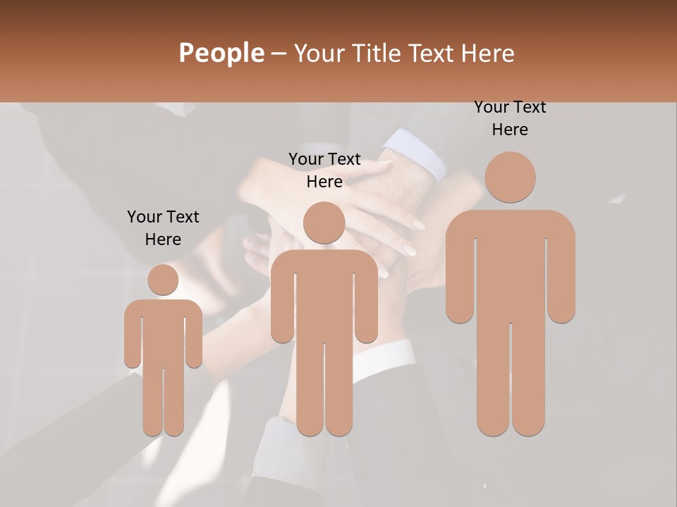 A Group Of Business People Stacking Their Hands Together PowerPoint Template