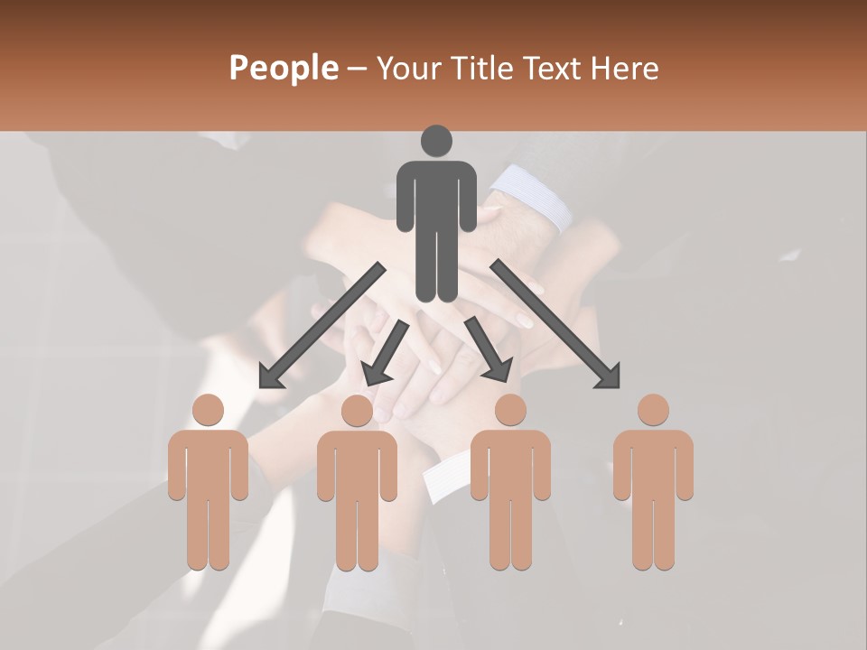 A Group Of Business People Stacking Their Hands Together PowerPoint Template
