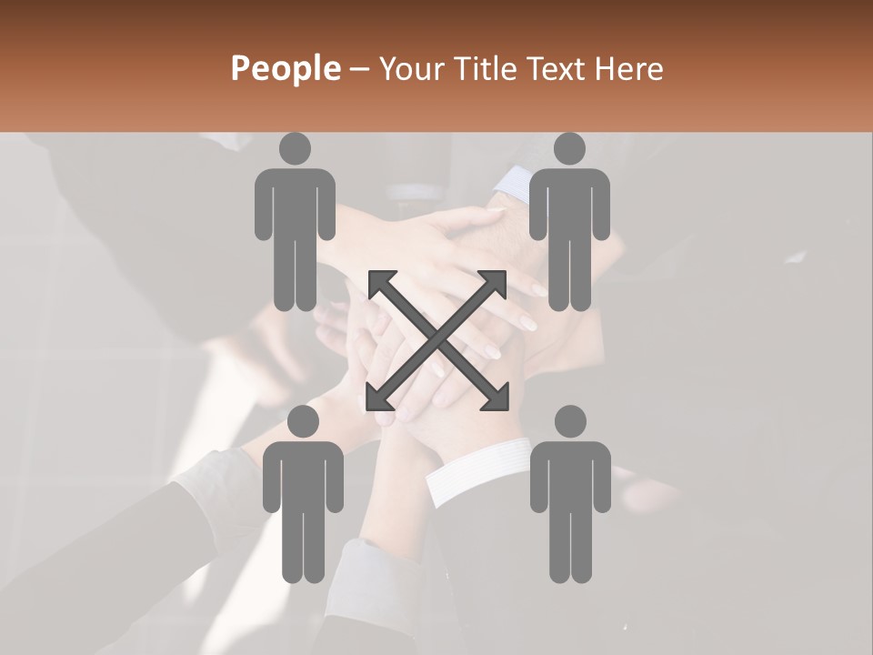 A Group Of Business People Stacking Their Hands Together PowerPoint Template