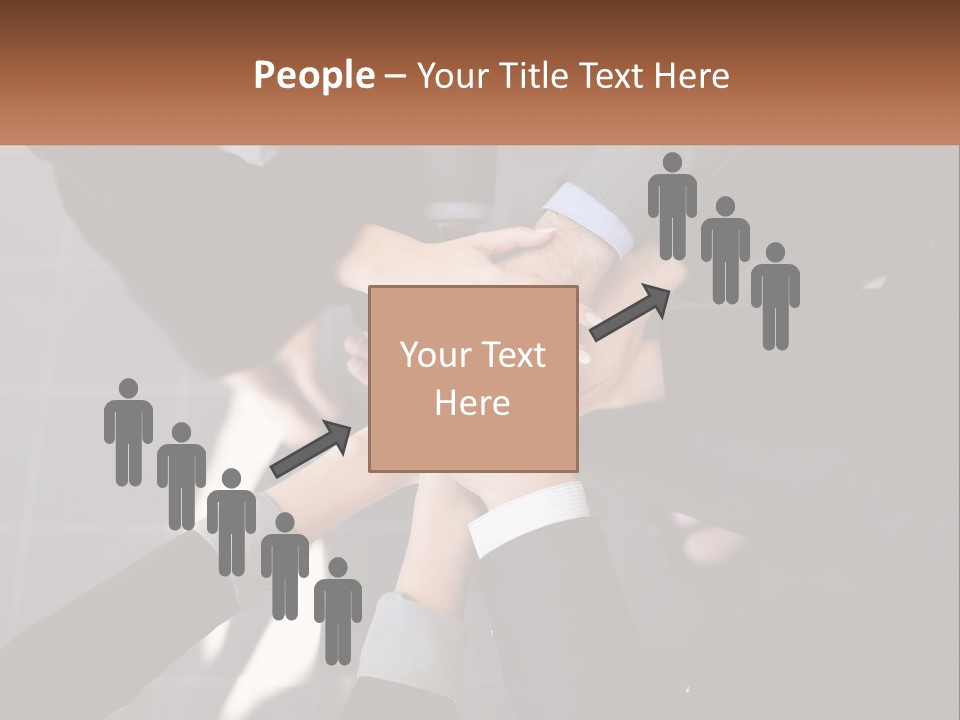 A Group Of Business People Stacking Their Hands Together PowerPoint Template