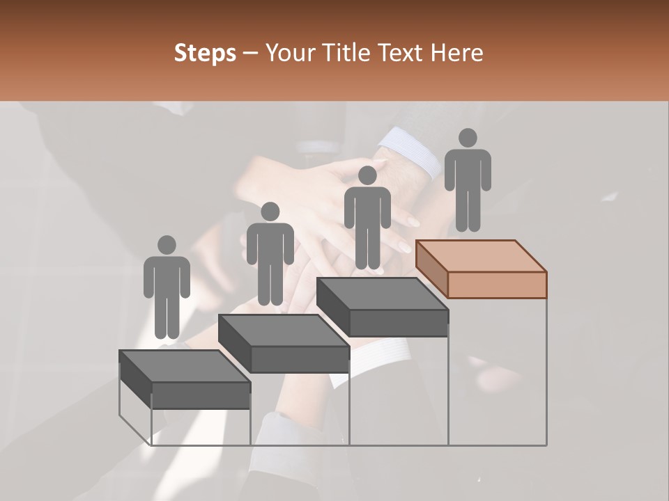 A Group Of Business People Stacking Their Hands Together PowerPoint Template