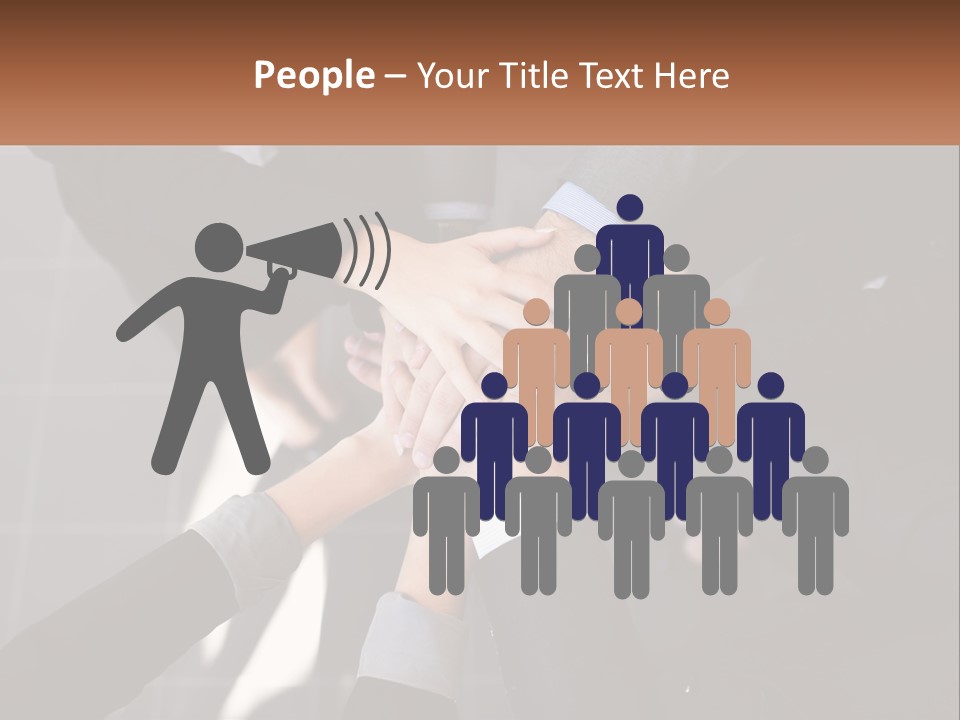 A Group Of Business People Stacking Their Hands Together PowerPoint Template