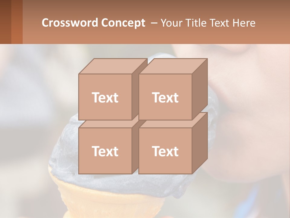 A Child Is Eating A Piece Of Blue Ice Cream PowerPoint Template