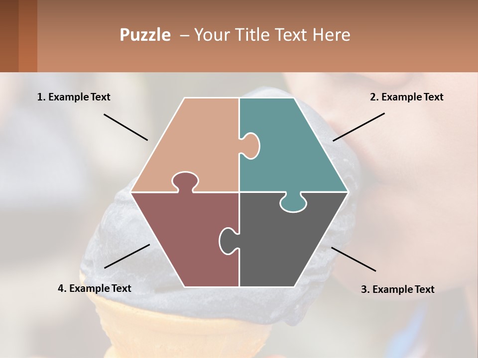 A Child Is Eating A Piece Of Blue Ice Cream PowerPoint Template