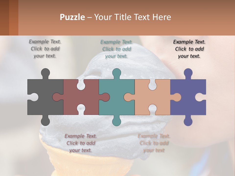 A Child Is Eating A Piece Of Blue Ice Cream PowerPoint Template