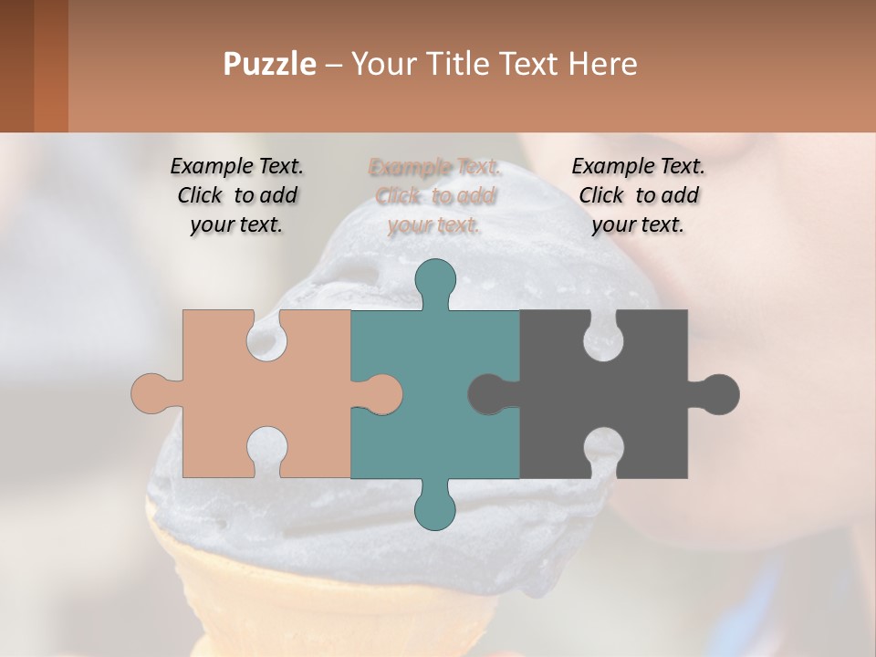 A Child Is Eating A Piece Of Blue Ice Cream PowerPoint Template