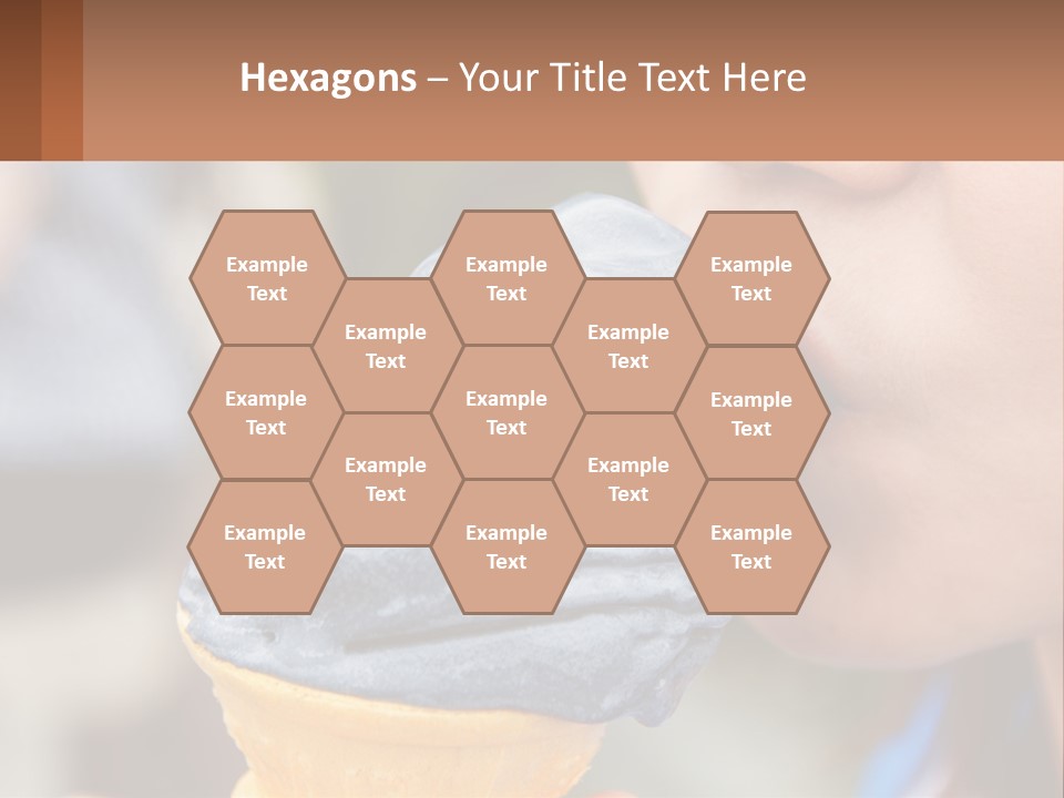 A Child Is Eating A Piece Of Blue Ice Cream PowerPoint Template