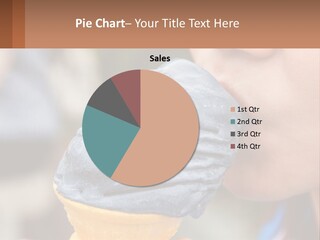 A Child Is Eating A Piece Of Blue Ice Cream PowerPoint Template