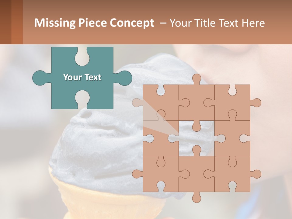 A Child Is Eating A Piece Of Blue Ice Cream PowerPoint Template