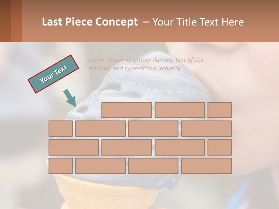 A Child Is Eating A Piece Of Blue Ice Cream PowerPoint Template