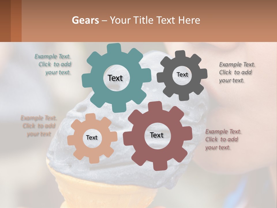 A Child Is Eating A Piece Of Blue Ice Cream PowerPoint Template