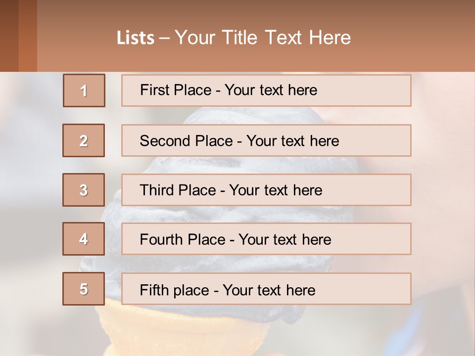 A Child Is Eating A Piece Of Blue Ice Cream PowerPoint Template