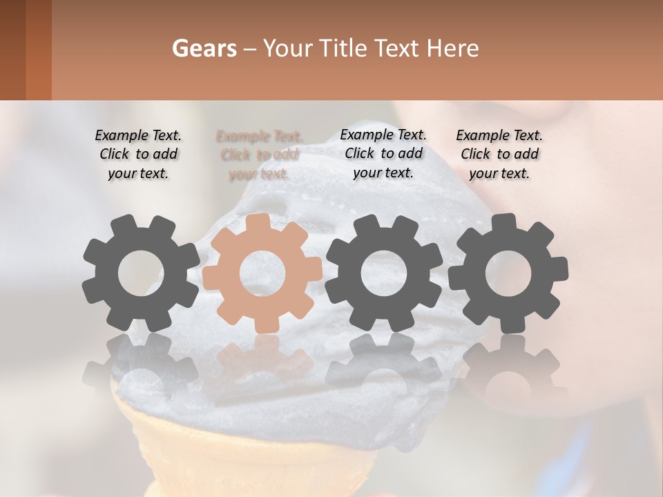 A Child Is Eating A Piece Of Blue Ice Cream PowerPoint Template