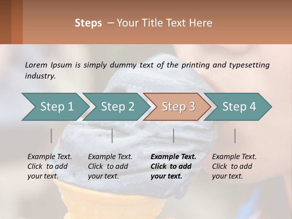 A Child Is Eating A Piece Of Blue Ice Cream PowerPoint Template