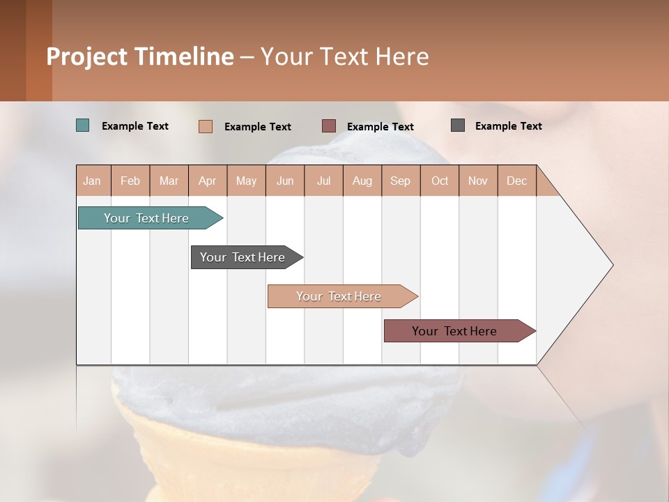 A Child Is Eating A Piece Of Blue Ice Cream PowerPoint Template