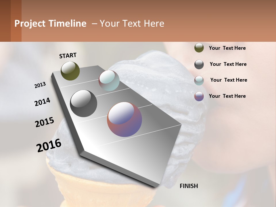 A Child Is Eating A Piece Of Blue Ice Cream PowerPoint Template