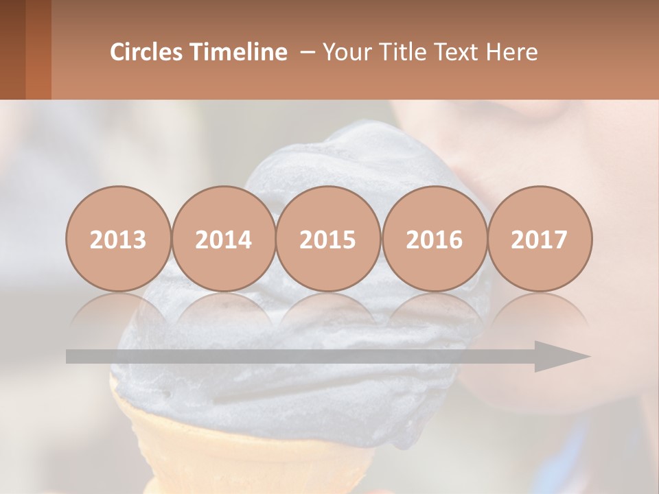 A Child Is Eating A Piece Of Blue Ice Cream PowerPoint Template